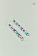 Sterling Silver Six Stone Cascading Earrings-Drop Earrings-Krush Kandy, Women's Online Fashion Boutique Located in Phoenix, Arizona (Scottsdale Area)