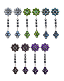 Floral Dangle Earrings with Beaded Detailing