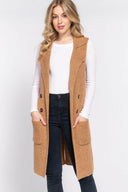 Long Sleeveless Notched Collar Sweater Vest-Vests-Rae Collective, Women's Online Fashion Boutique Located in Phoenix, Arizona (Scottsdale Area)