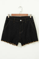 Midnight Scallop Denim Shorts