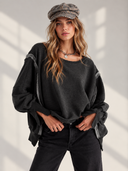 Oversized Drop Shoulder Pullover Sweatshirt
