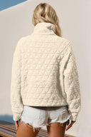Half Zip Long Sleeve Quilted Sweatshirt with Pocket-Jackets-Rae Collective, Women's Online Fashion Boutique Located in Phoenix, Arizona (Scottsdale Area)