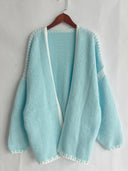 Contrast Open Front Dropped Shoulder Cardigan-Cardigan-Krush Kandy, Women's Online Fashion Boutique Located in Phoenix, Arizona (Scottsdale Area)