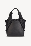 Kelsey Woven Leather Tote Bag – Black
