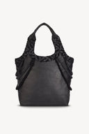 Kelsey Woven Leather Tote Bag – Black