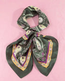 Vintage Bloom Paisley Satin Square Scarf
