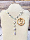 Opal Heart & Sterling Bow Necklace-Necklaces-Rae Collective, Women's Online Fashion Boutique Located in Phoenix, Arizona (Scottsdale Area)