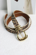 Leopard Print Leather Belt with Gold Buckle-Krush Kandy, Women's Online Fashion Boutique Located in Phoenix, Arizona (Scottsdale Area)
