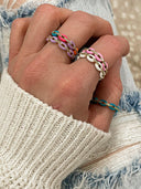 (7 Colors) On Trend Enamel and CZ Ring-Rings-Krush Kandy, Women's Online Fashion Boutique Located in Phoenix, Arizona (Scottsdale Area)