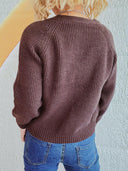 Cable-Knit V-Neck Button Down Long Sleeve Cardigan-Rae Collective, Women's Online Fashion Boutique Located in Phoenix, Arizona (Scottsdale Area)