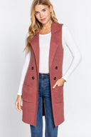 Long Sleeveless Notched Collar Sweater Vest-Vests-Rae Collective, Women's Online Fashion Boutique Located in Phoenix, Arizona (Scottsdale Area)