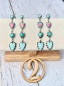 One Of A Kind Heart Drop Earrings-Stud Earrings-Krush Kandy, Women's Online Fashion Boutique Located in Phoenix, Arizona (Scottsdale Area)