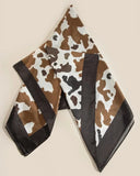 Midnight Rodeo Cow Print Satin Scarf
