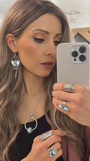 Arrow Stamped Fringe Stone Earrings-Drop Earrings-Rae Collective, Women's Online Fashion Boutique Located in Phoenix, Arizona (Scottsdale Area)