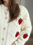 Strawberry Button Down Long Sleeve Cardigan-Cardigans-Rae Collective, Women's Online Fashion Boutique Located in Phoenix, Arizona (Scottsdale Area)