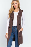 Long Sleeveless Notched Collar Sweater Vest-Vests-Rae Collective, Women's Online Fashion Boutique Located in Phoenix, Arizona (Scottsdale Area)