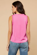 Scoop Neck Tank Top With Shirring Detail