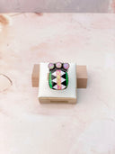 Fiery Pink Opal Aztec Pattern Small Rings-Rings-Krush Kandy, Women's Online Fashion Boutique Located in Phoenix, Arizona (Scottsdale Area)