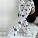 Christmas Element Bowknot Ribbed Trim Over Knee Stockings-Accessories-Rae Collective, Women's Online Fashion Boutique Located in Phoenix, Arizona (Scottsdale Area)