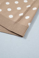 Dark Khaki Polka Dot Short Sleeve Cardigan