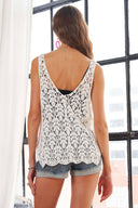 Women’s Leaf Crochet Sleeveless Tank Top
