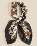 Midnight Rodeo Cow Print Satin Scarf