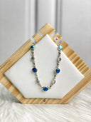 Indigo Blue Dahlia Crystal Necklace Bag 17