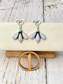 Dreamy Opal Bow Cluster Earrings-Earrings-Rae Collective, Women's Online Fashion Boutique Located in Phoenix, Arizona (Scottsdale Area)