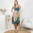 Boho Denim Patchwork Midi Dress-Dresses-Rae Collective, Women's Online Fashion Boutique Located in Phoenix, Arizona (Scottsdale Area)