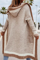 Pocketed Contrast Long Sleeve Hooded Cardigan-Rae Collective, Women's Online Fashion Boutique Located in Phoenix, Arizona (Scottsdale Area)