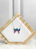 Indigo Blue Dahlia Chain Necklace Bag 12