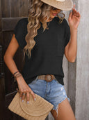 Mandy Pocketed Round Neck Cap Sleeve Sweater-Tops-Rae Collective, Women's Online Fashion Boutique Located in Phoenix, Arizona (Scottsdale Area)