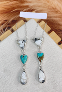 Turquoise & White Buffalo Heart Drop Necklace-Necklaces-Rae Collective, Women's Online Fashion Boutique Located in Phoenix, Arizona (Scottsdale Area)