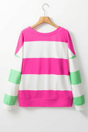 Contrast Color Block Round Neck Long Sleeve Top-Rae Collective, Women's Online Fashion Boutique Located in Phoenix, Arizona (Scottsdale Area)