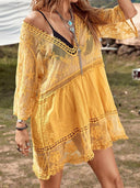 Lace Detail Plunge Cover-Up Dress-Rae Collective, Women's Online Fashion Boutique Located in Phoenix, Arizona (Scottsdale Area)