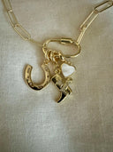 Lucky 18KT Gold Plated Pendant Necklace with Charms-Necklace-Krush Kandy, Women's Online Fashion Boutique Located in Phoenix, Arizona (Scottsdale Area)