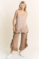 MineralWash fun Side Ruffle Croppped pants HP5796-Krush Kandy, Women's Online Fashion Boutique Located in Phoenix, Arizona (Scottsdale Area)