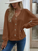V-Neck Dropped Shoulder Blouse-Rae Collective, Women's Online Fashion Boutique Located in Phoenix, Arizona (Scottsdale Area)