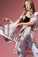 Tie Dye with Ethnic Border Motif Kimono-Kimono-Rae Collective, Women's Online Fashion Boutique Located in Phoenix, Arizona (Scottsdale Area)