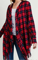 *Plaid Long Sleeve Kimono-Kimonos-Krush Kandy, Women's Online Fashion Boutique Located in Phoenix, Arizona (Scottsdale Area)