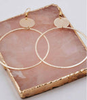 (Silver or Gold) Brushed Metal Golden Hoop Earrings with Circle-Earrings-Krush Kandy, Women's Online Fashion Boutique Located in Phoenix, Arizona (Scottsdale Area)