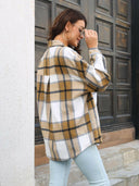 Plaid Button Up Collared Neck Long Sleeve Shirt-Long Sleeve Tops-Rae Collective, Women's Online Fashion Boutique Located in Phoenix, Arizona (Scottsdale Area)