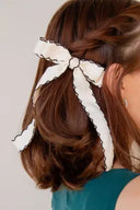 White Contrast Trim Color Block Bowknot Hair Pin-Krush Kandy, Women's Online Fashion Boutique Located in Phoenix, Arizona (Scottsdale Area)
