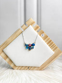 Indigo Blue Dahlia Chain Necklace Bag 12