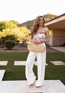 Pearl Detail Straw Clutch-handbags-Krush Kandy, Women's Online Fashion Boutique Located in Phoenix, Arizona (Scottsdale Area)