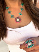 Kristyn's Turquoise & Fiery Pink Opal GLOW Necklace-Necklaces-Rae Collective, Women's Online Fashion Boutique Located in Phoenix, Arizona (Scottsdale Area)