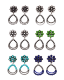 Mixed Design Floral & Beaded Earrings