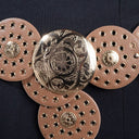 Vegan Leather Grommet Disc Chain Belt