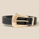 Bulky Buckle Vegan Leather Statement Belt