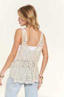Women’s Leaf Crochet Sleeveless Tank Top